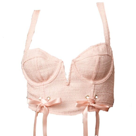 Brand New By Anthropologie Tweed Corset Bra Top - Picture 8 of 16